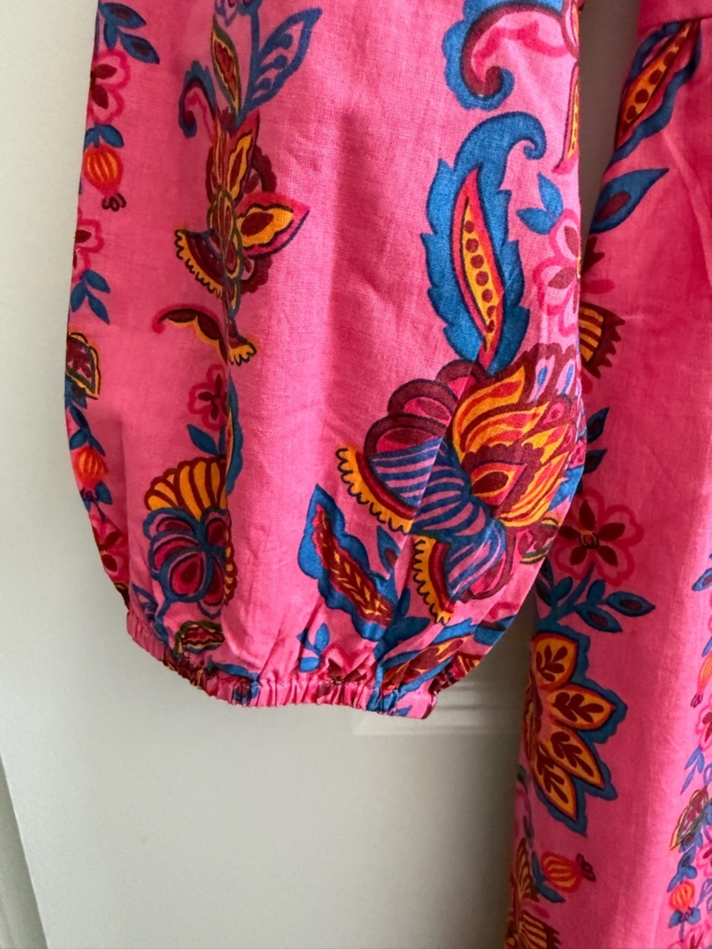 Printfresh Pink Floral Maxi Dress with Folklore Motif - Picture 11 of 12